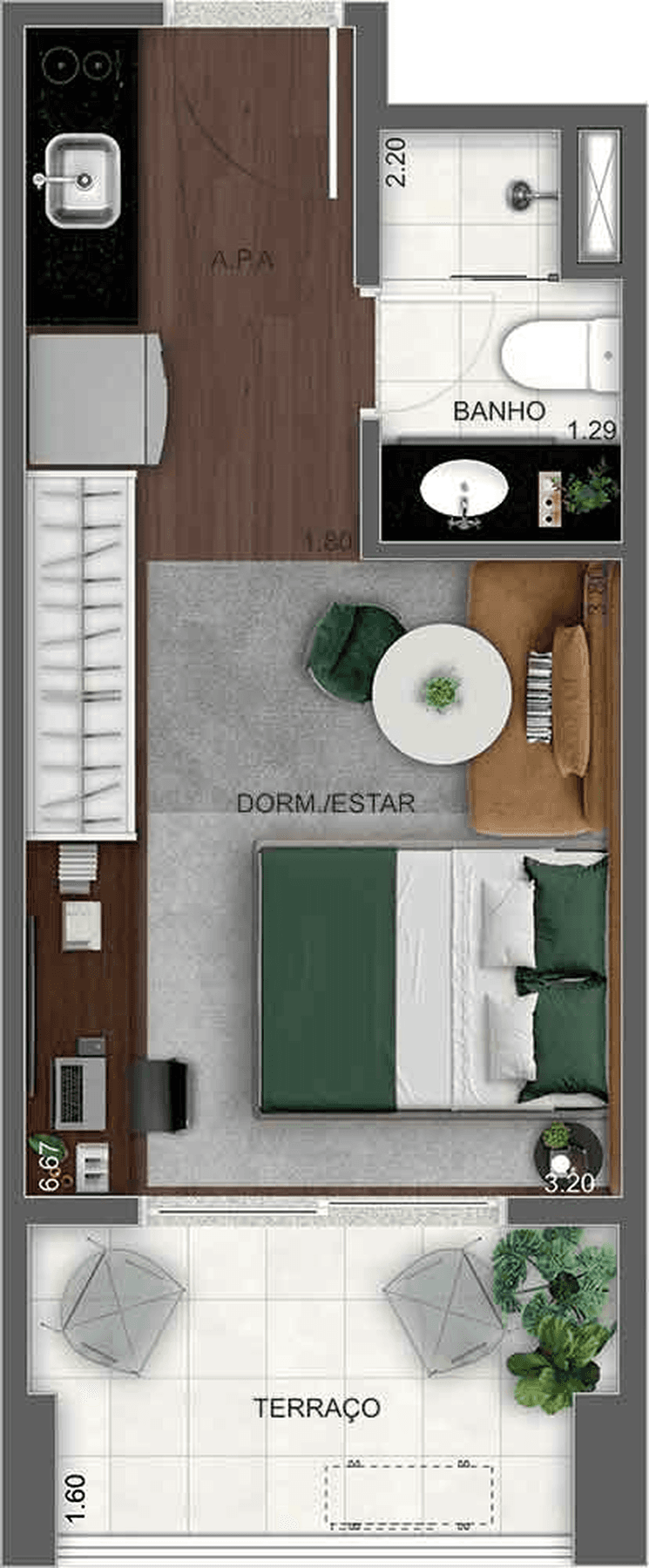 Planta 3 — Alt Studios by Eztec - Residencial