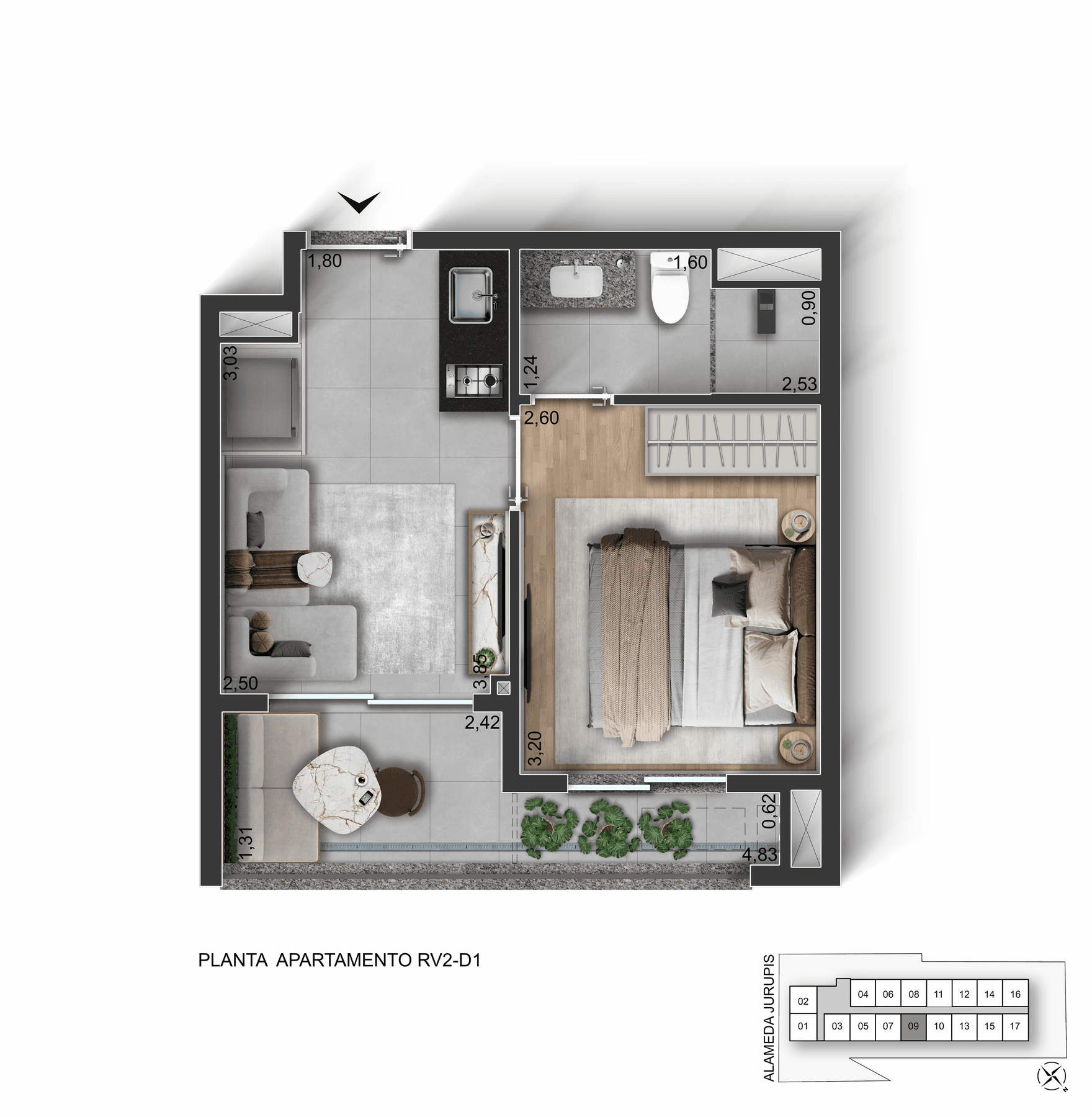 Planta 1 — Today Ibirapuera - Residencial
