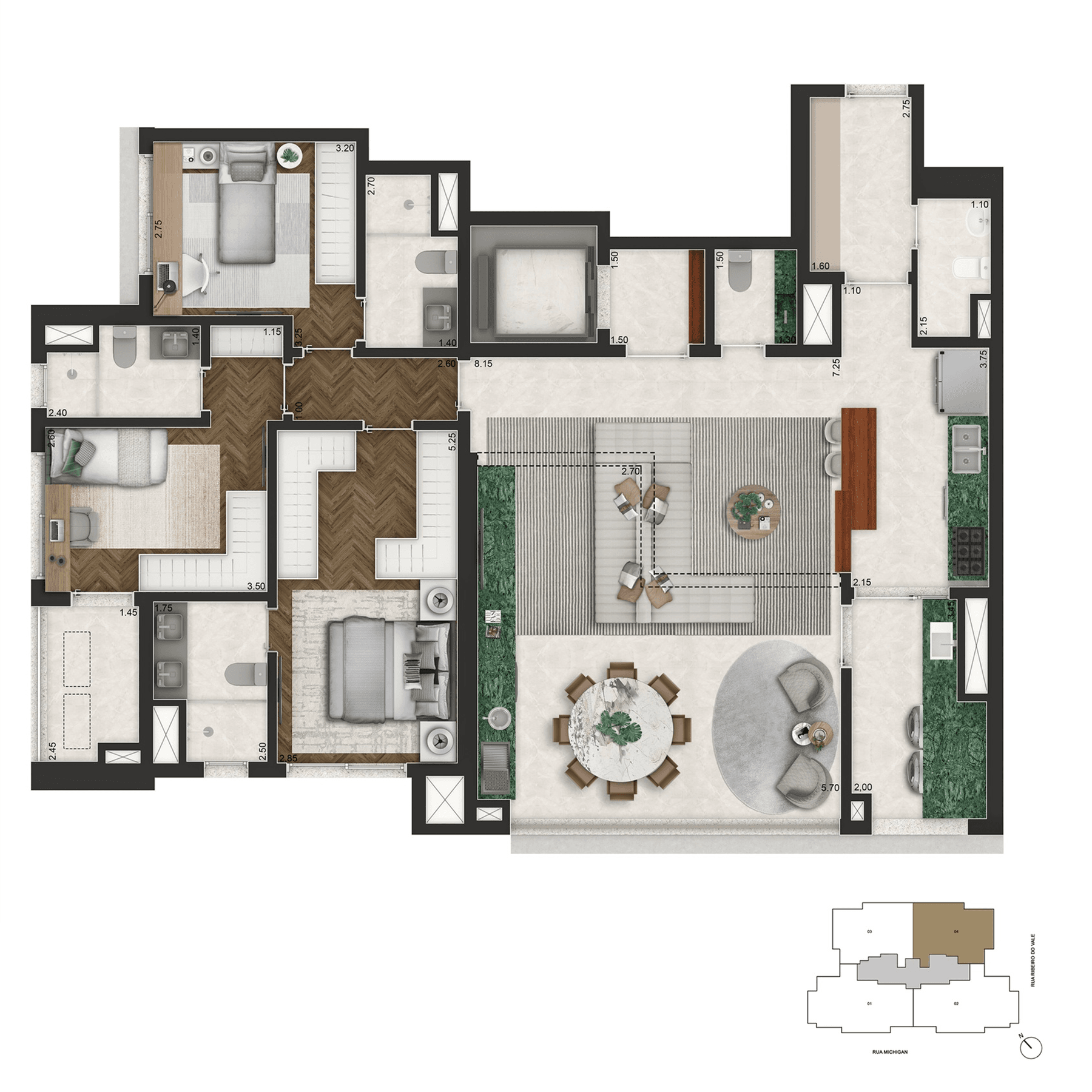 Planta 3 — Brooklin Senses by Cyrela