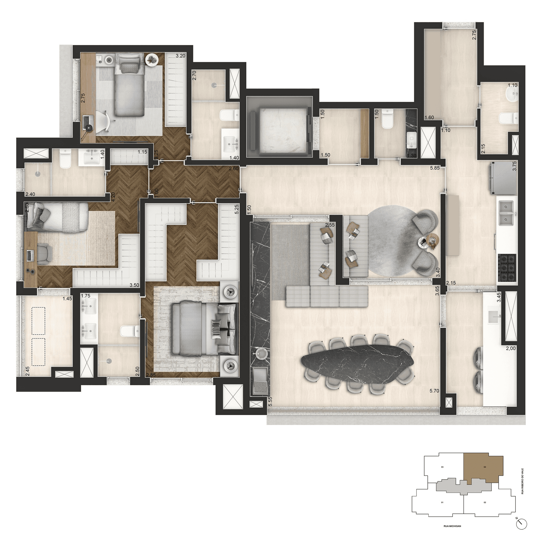 Planta 4 — Brooklin Senses by Cyrela
