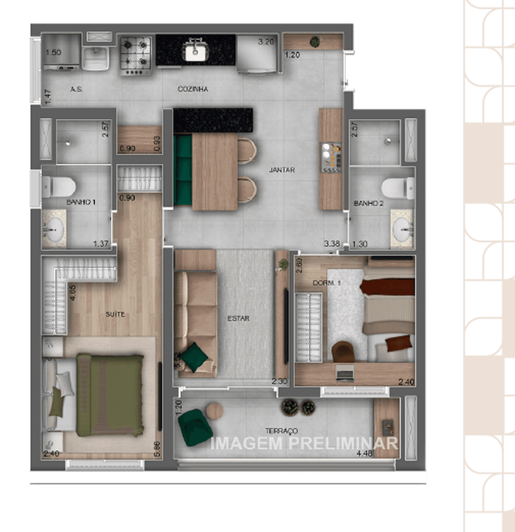Planta 2 — Parque Diálogo Vila Ema Residences