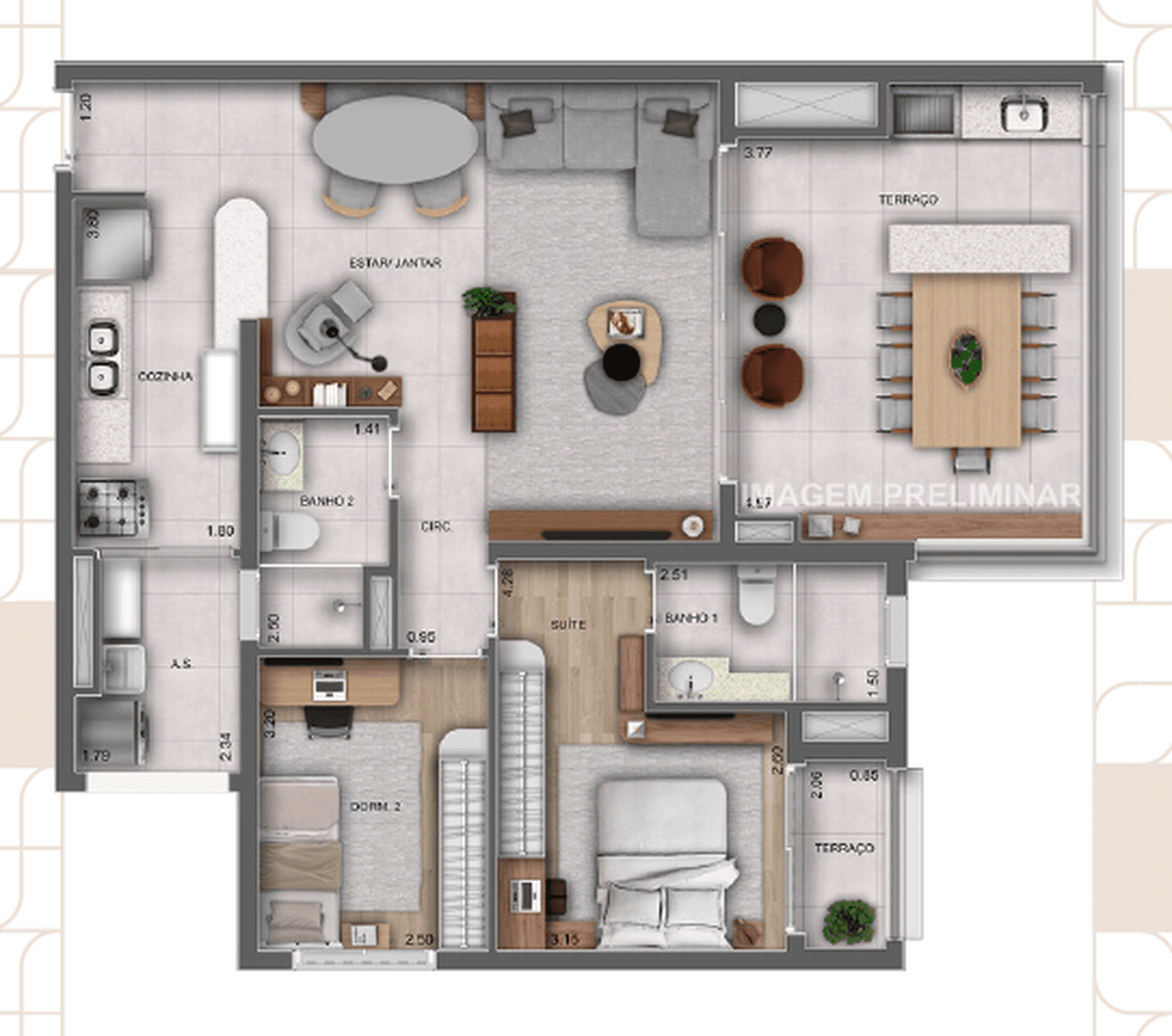 Planta 6 — Parque Diálogo Vila Ema Residences