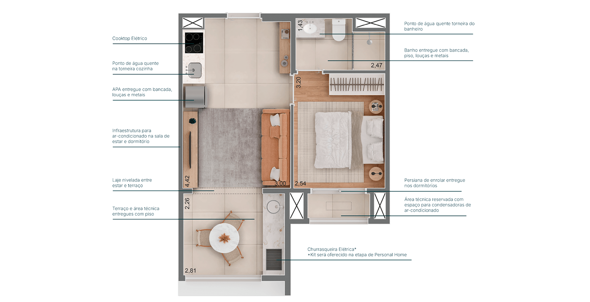 Planta 3 — Raízes Premium Campo Belo