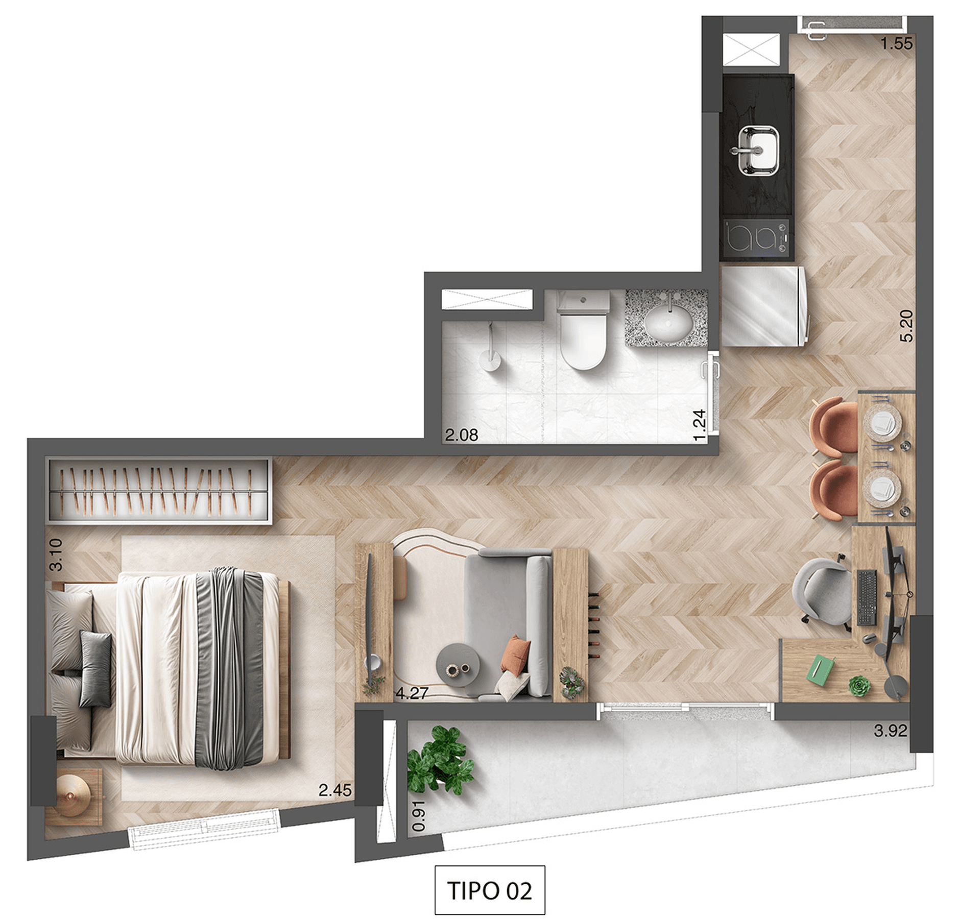Planta 2 — Pina 1875 by 360 Suítes - Residencial