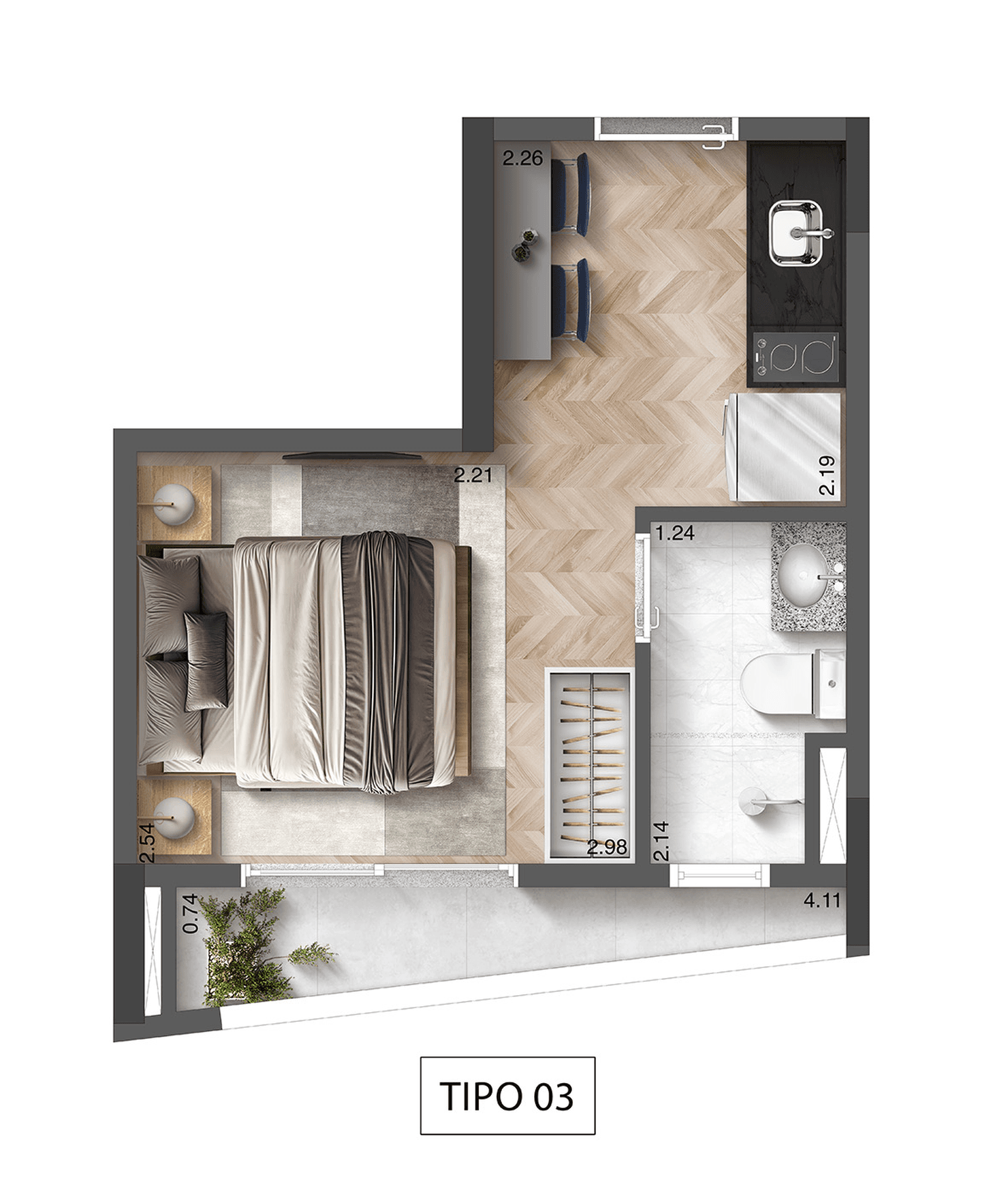 Planta 3 — Pina 1875 by 360 Suítes - Residencial
