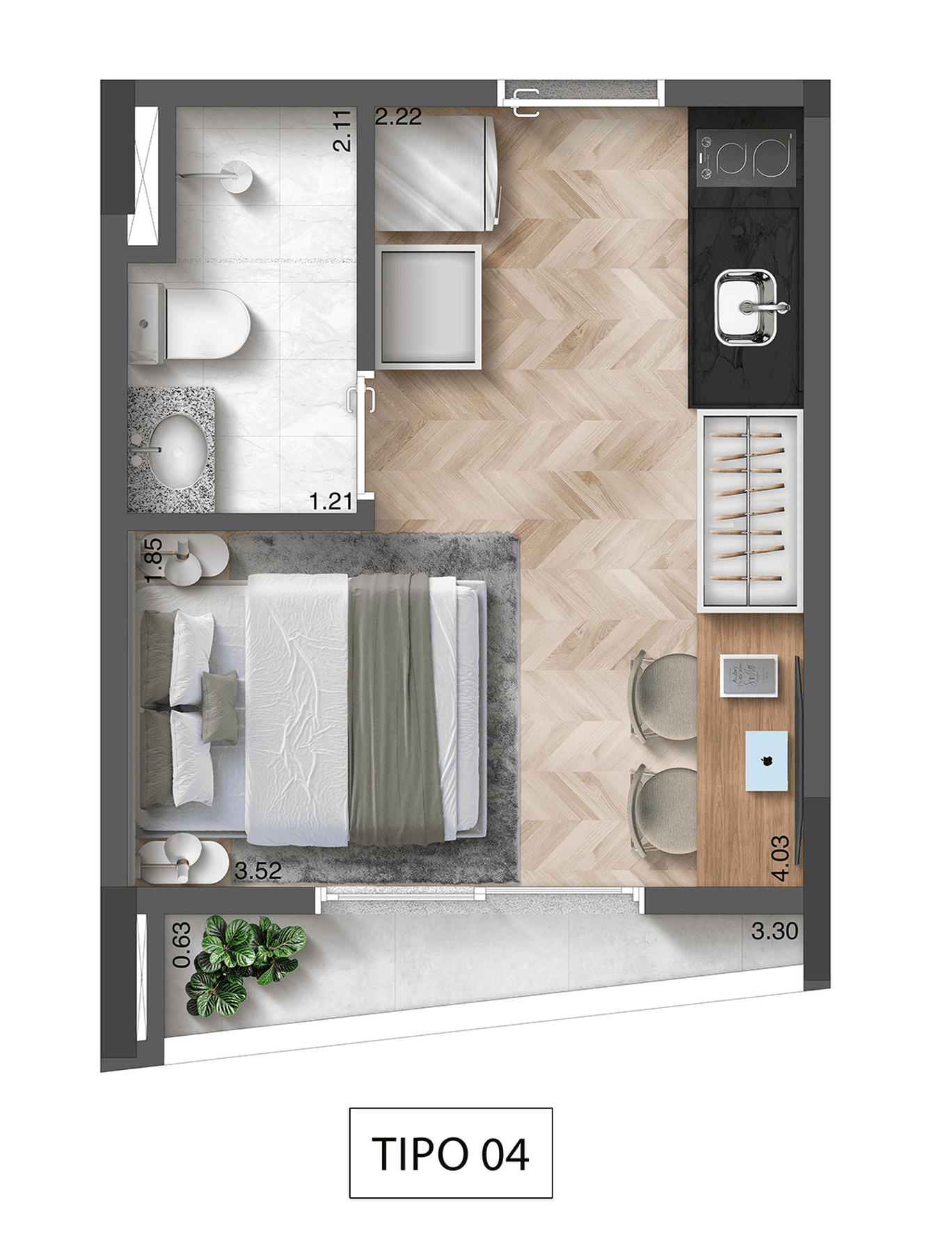 Planta 4 — Pina 1875 by 360 Suítes - Residencial