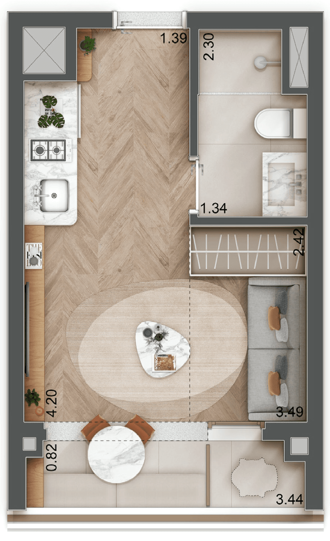 Planta 1 — GIO Jardins - Studios