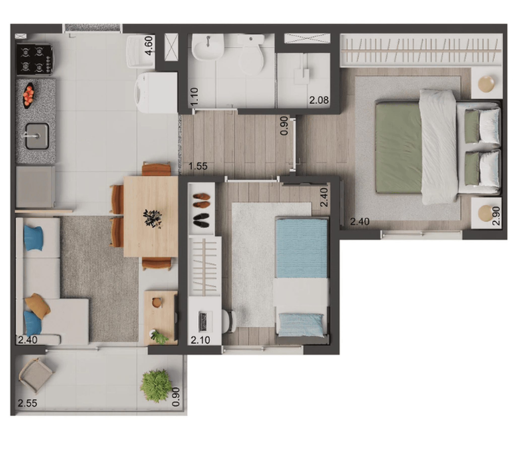 Planta 4 — Elev Park Sacomã III