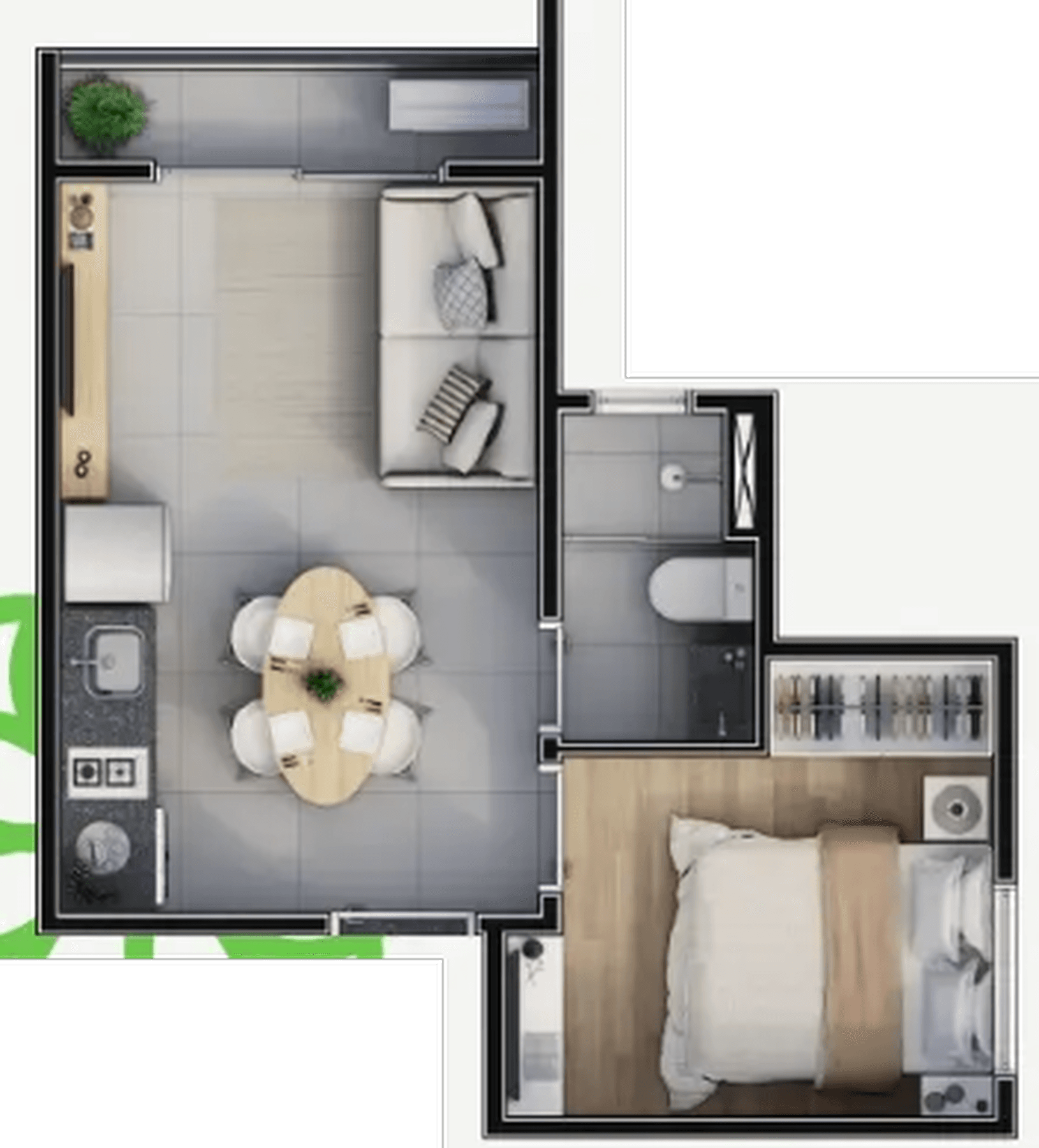 Planta 1 — Infinity Anália Franco - Residencial