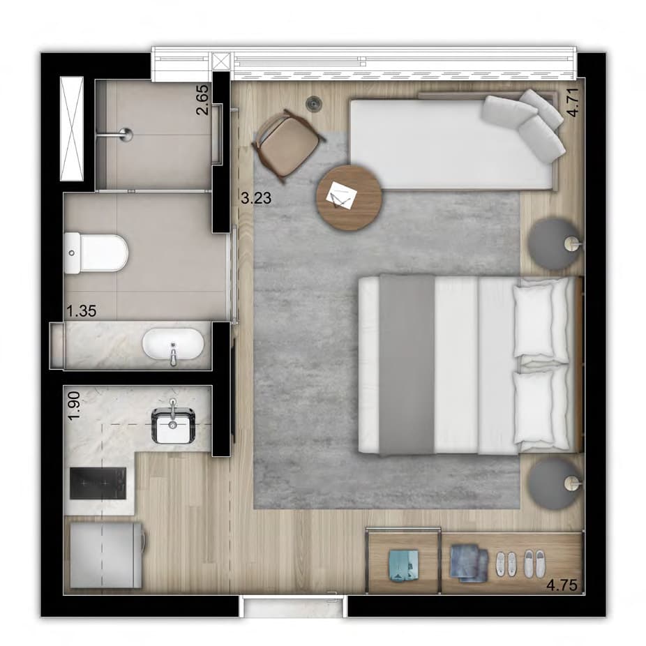 Planta 1 — NOON Small Luxury Apartments - Vila Madalena