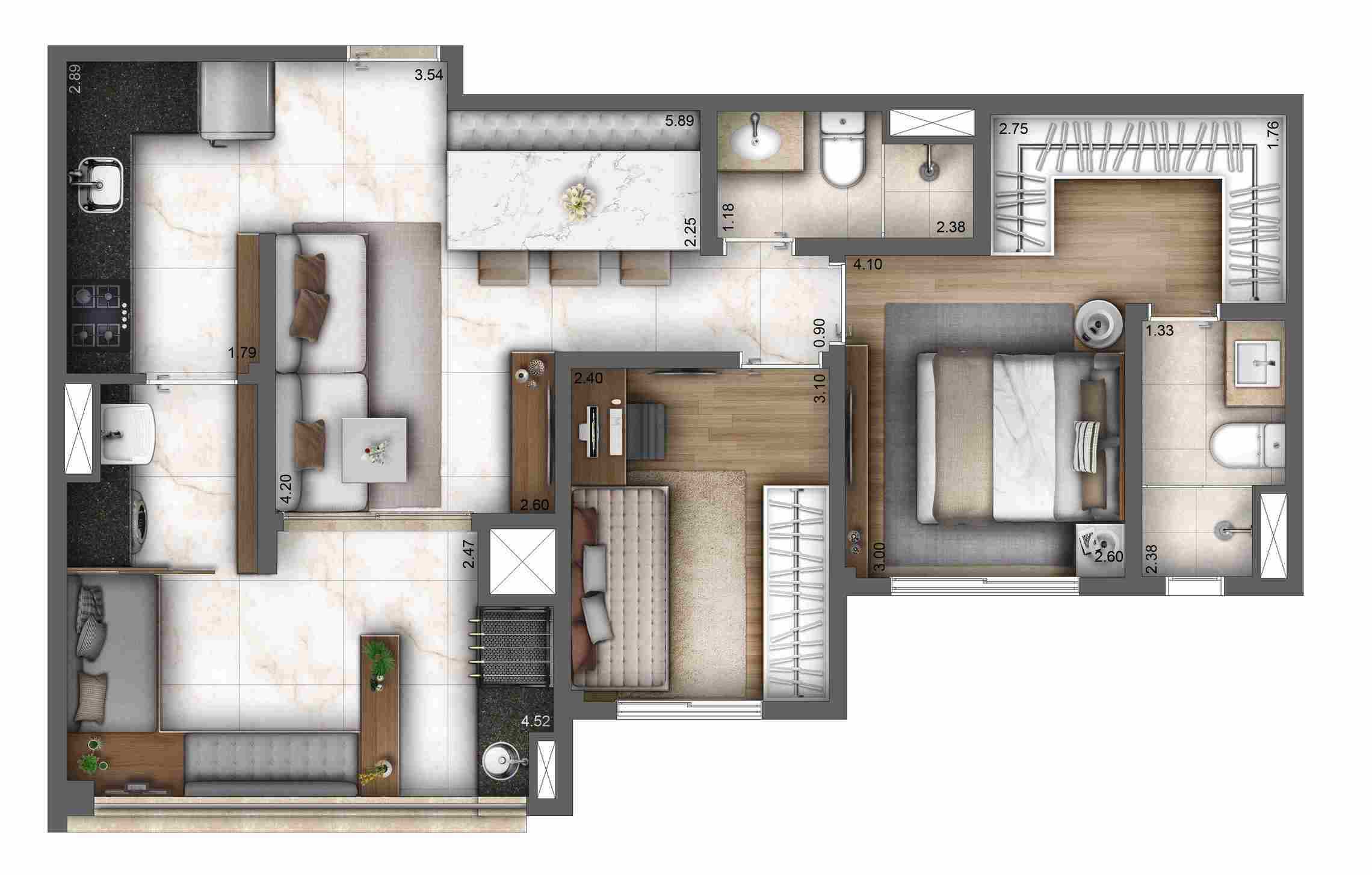 Planta 2 — Living Ipiranga